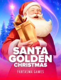 santa golden christmas game logo